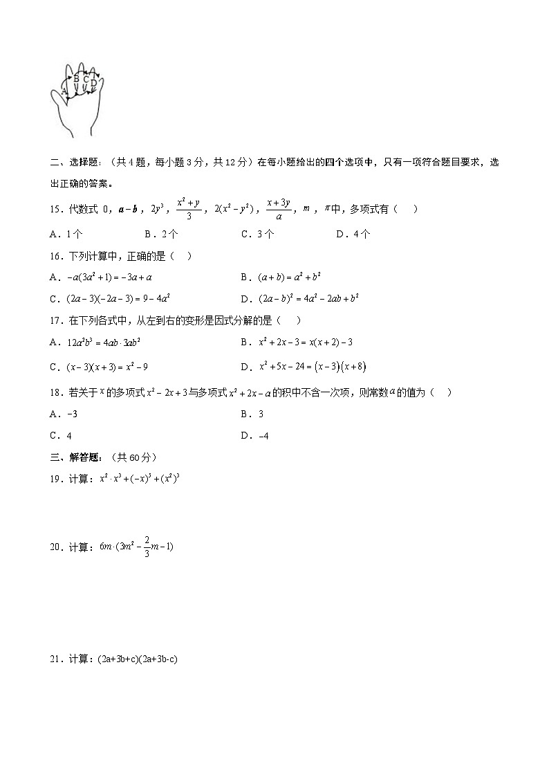 沪教版数学七年级上册期中模拟预测卷02（原卷版）第2页