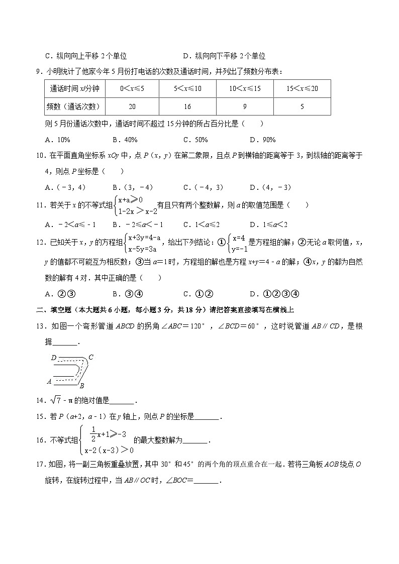 人教版数学七下期末全真模拟试卷01（原卷版）第2页