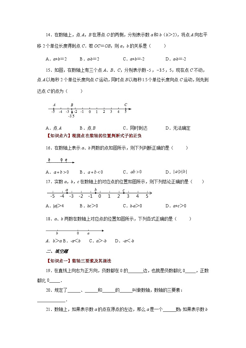人教版数学七上同步专题1.8 数轴（基础篇）（专项练习）（含解析）第3页