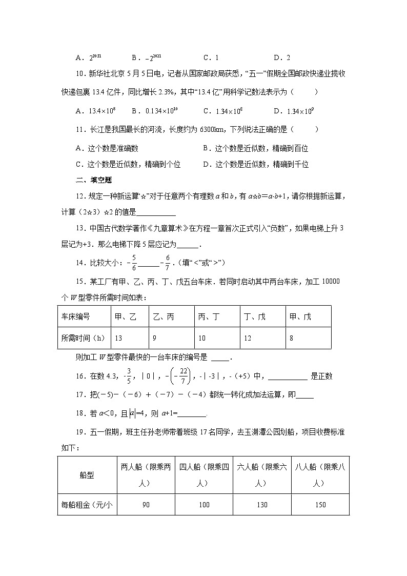 人教版数学七上同步专题1.46 《有理数》全章复习与巩固（基础篇）（专项练习）（含解析）第2页