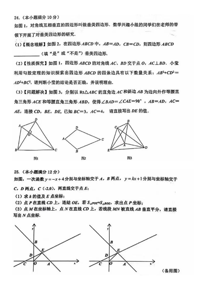 2024年1.24济南市各区八年级上数学期末压轴试题汇总（无答案）第3页