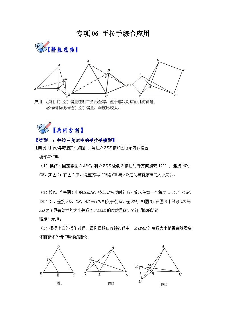 人教版数学八上高分突破训练专项06 手拉手综合应用（解析版）第1页