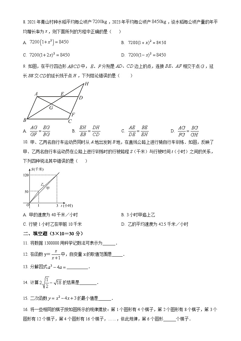黑龙江省哈尔滨市第一二四中学2024-2025学年九年级上学期9月月考数学试题（原卷版）-A4第2页