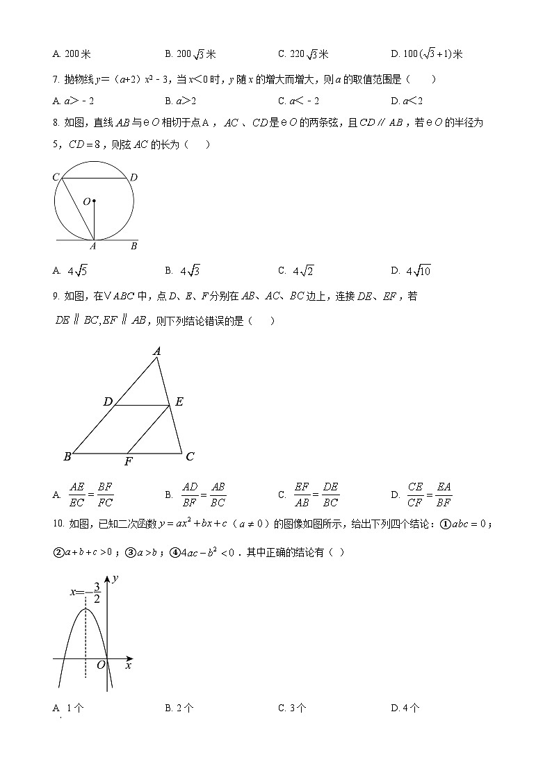 黑龙江省哈尔滨市松雷中学2024-2025学年九年级上学期10月月考数学试卷（原卷版）-A4第2页
