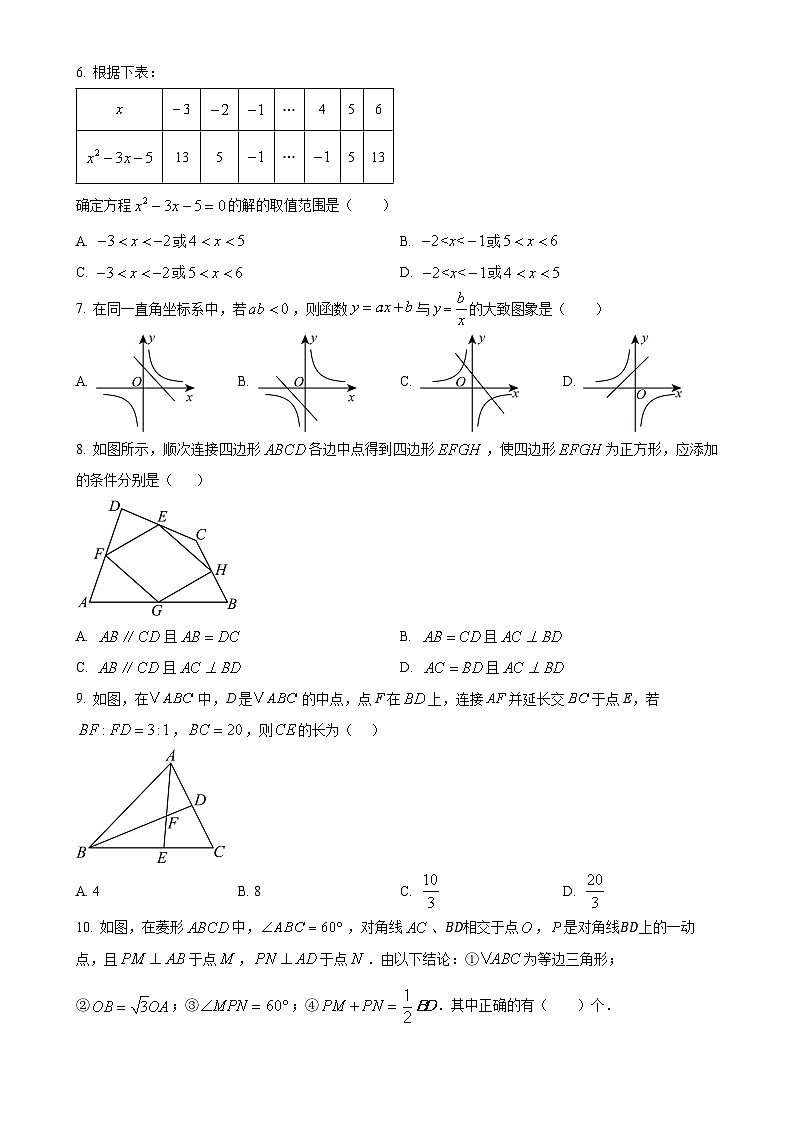 内蒙古包头市第三十五中学2024-2025学年九年级上学期第一次月考数学试题（原卷版）-A4第2页