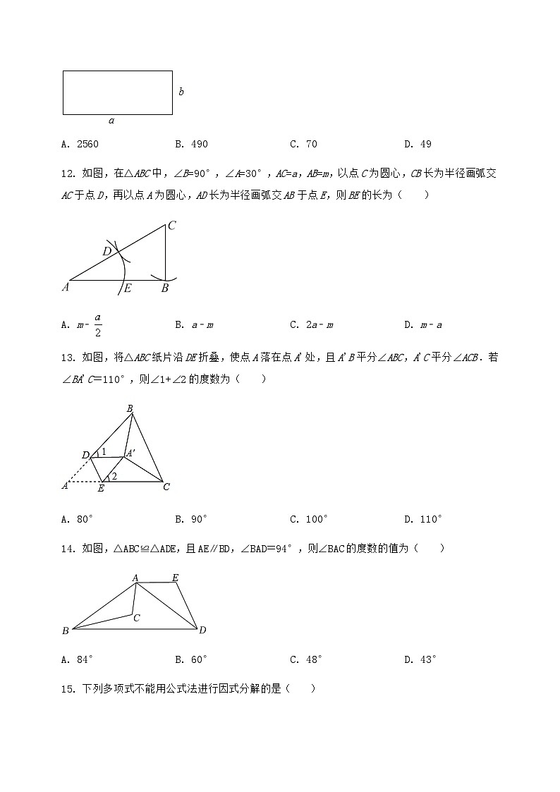 河北省安新县2024-2025学年八年级（上）数学期末模拟测试（含答案及详解）第3页