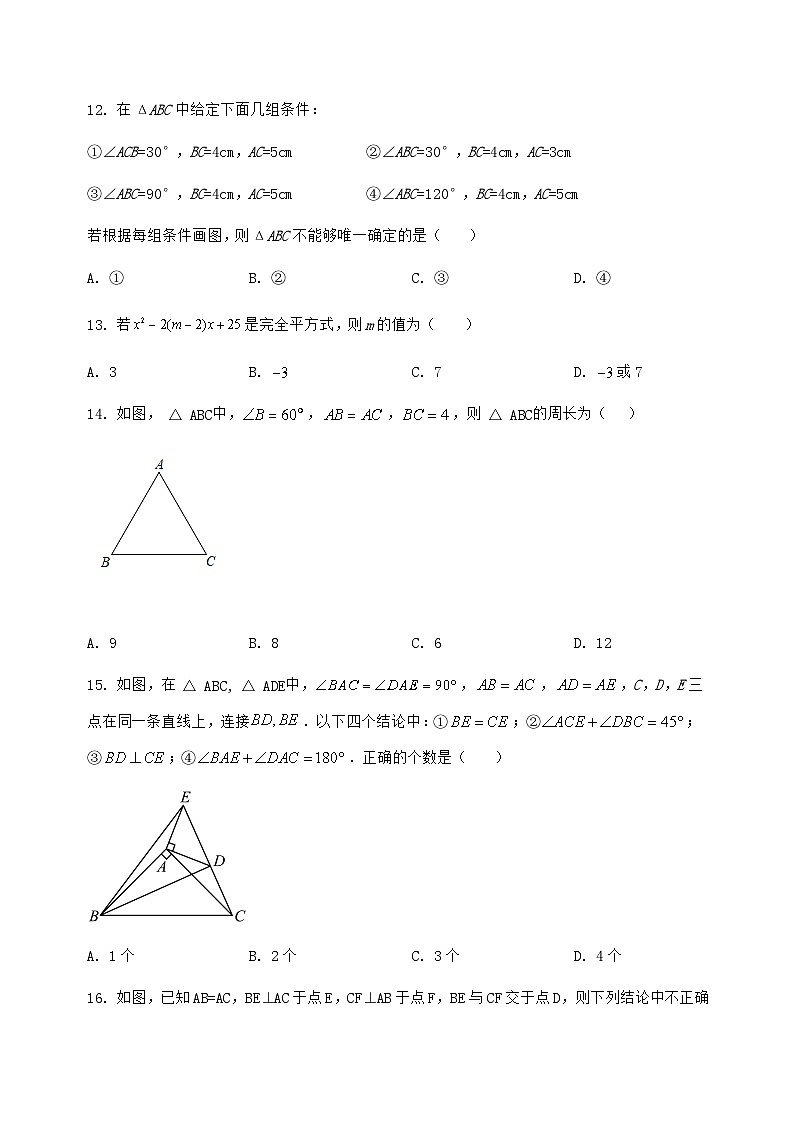 河北省秦皇岛市海港区2024-2025学年八年级（上）数学期末模拟测试（含答案及详解）第3页