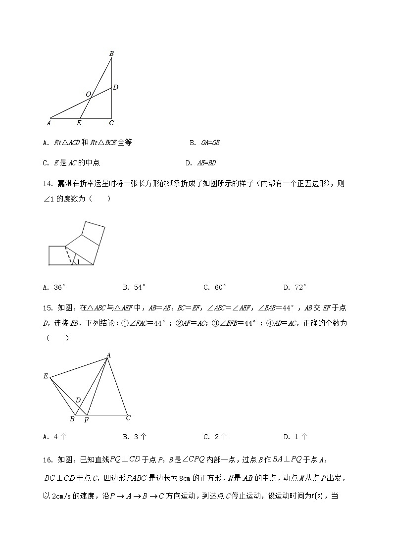 河北省故城县2022-2023学年八年级（上）数学期末模拟测试（含答案及详解）第3页