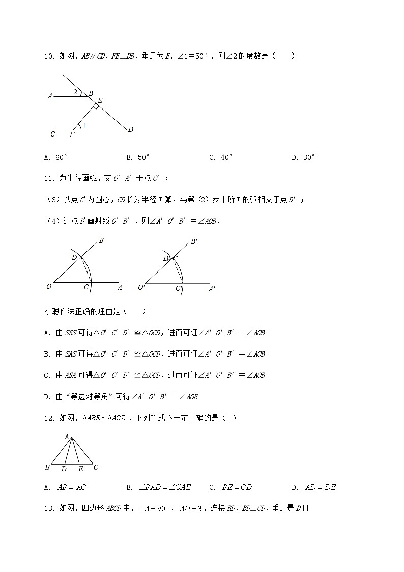 河北省景县2022-2023学年八年级（上）数学期末模拟测试（含答案及详解）第3页