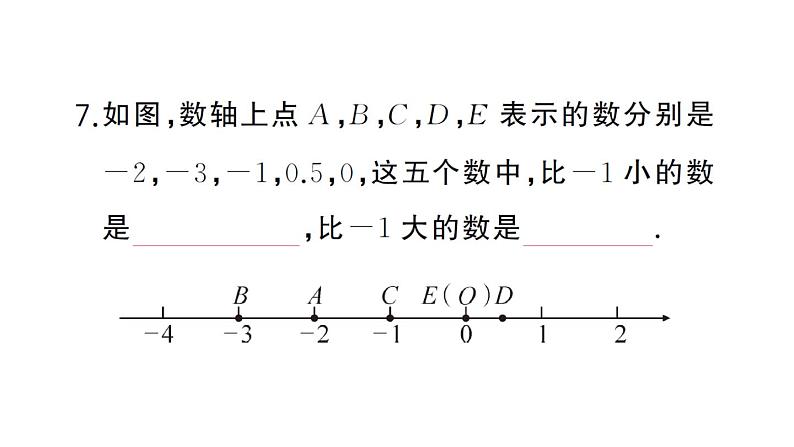 初中数学新湘教版七年级上册1.3 有理数大小的比较课后作业课件2024秋第8页