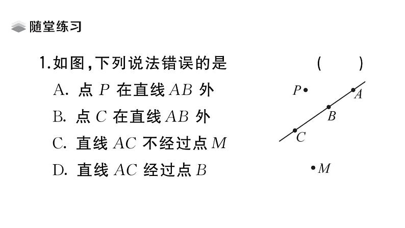 初中数学新湘教版七年级上册4.2第1课时 线段、射线、直线课堂作业课件2024秋第4页