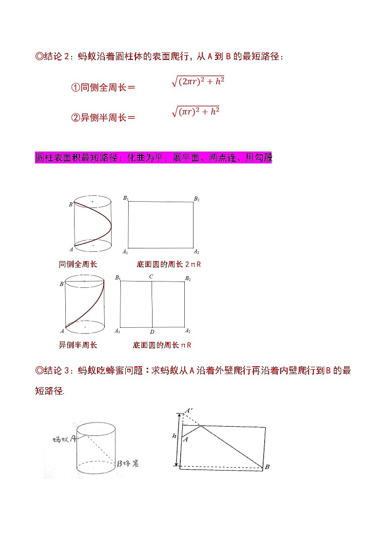 中考数学二轮复习几何模拟专项讲练模型27 勾股定理——蚂蚁爬行模型-解析版第2页