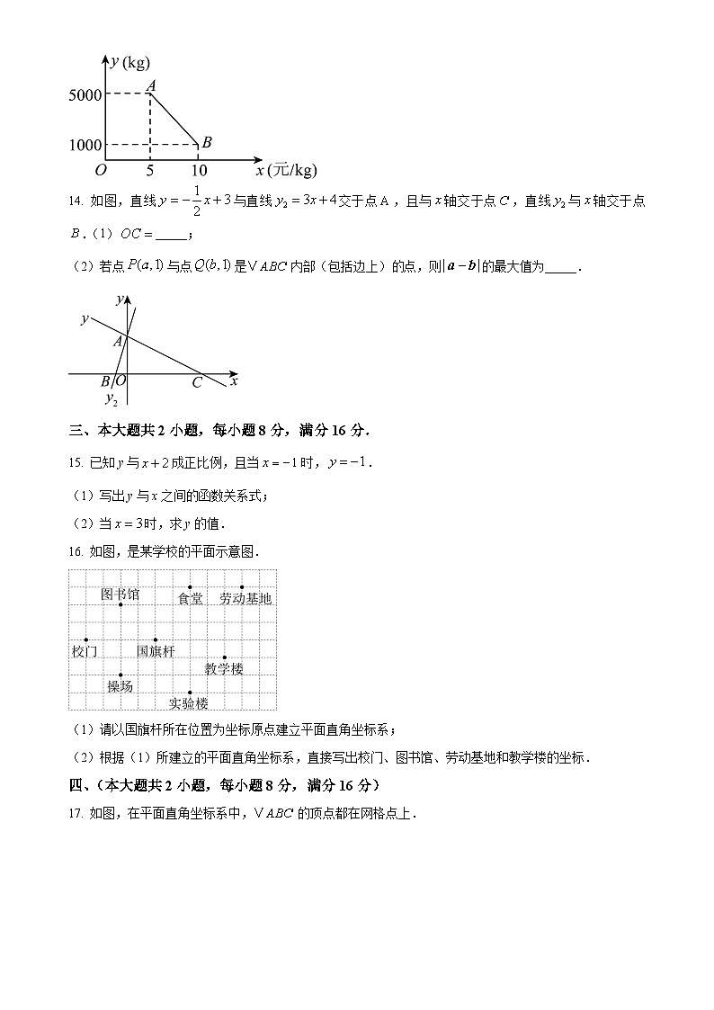 安徽省六安市裕安区青山路初级中学2023-2024学年八年级上学期第一次月考数学试题（原卷版）-A4第3页