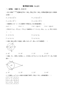 山东省淄博市张店区实验中学2024-2025学年九年级上学期11月月考数学试卷（原卷版）-A4