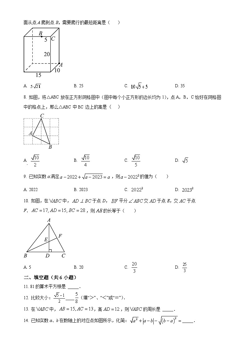 陕西省西安市蓝田县2023-2024学年八年级上学期月考（二）数学试题（原卷版）-A4第2页