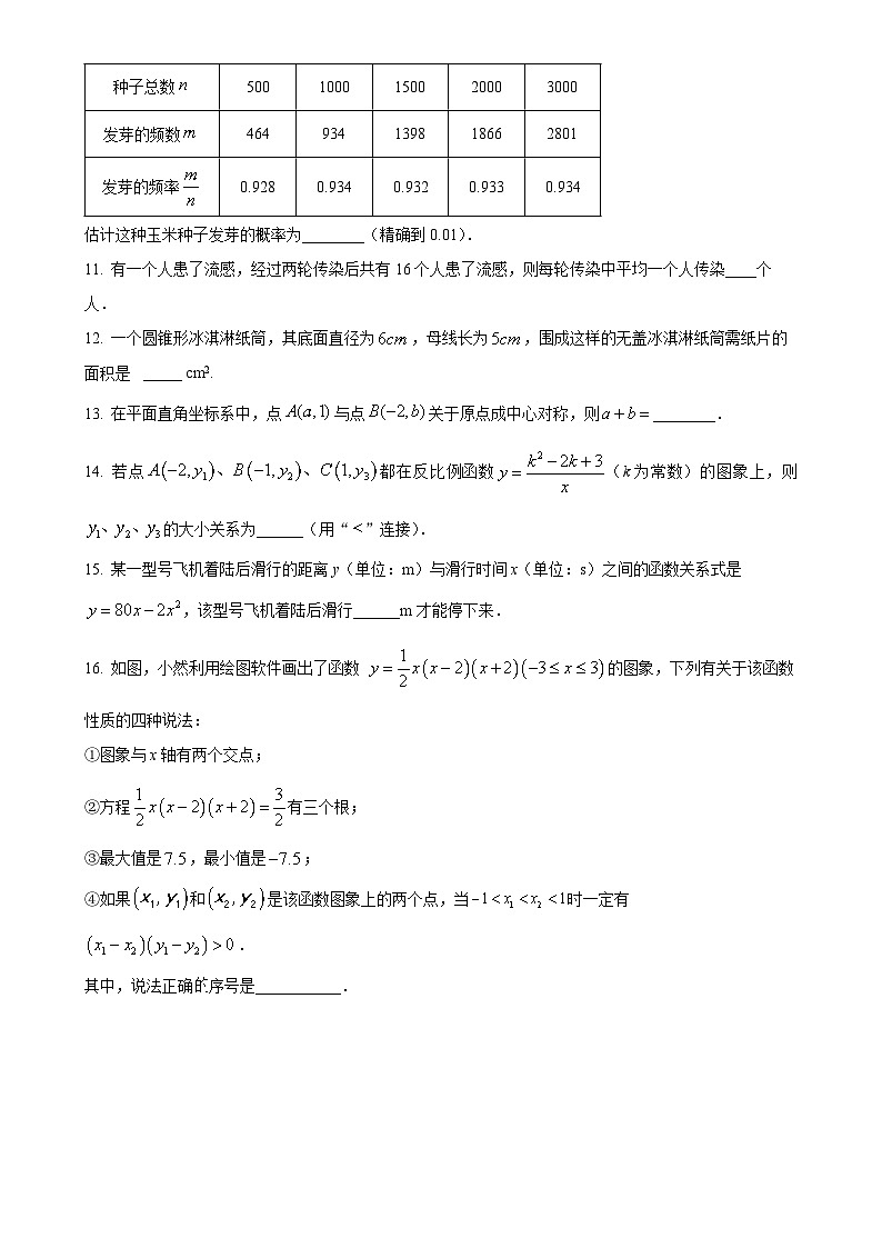 山东省滨州市邹平市礼参初级中学　2024-2025学年九年级上学期期中考试数学试卷（原卷版）-A4第3页