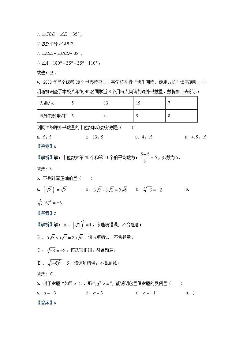 2023~2024学年山东省青岛市胶州市八年级(上)期末数学试卷(解析版)第2页