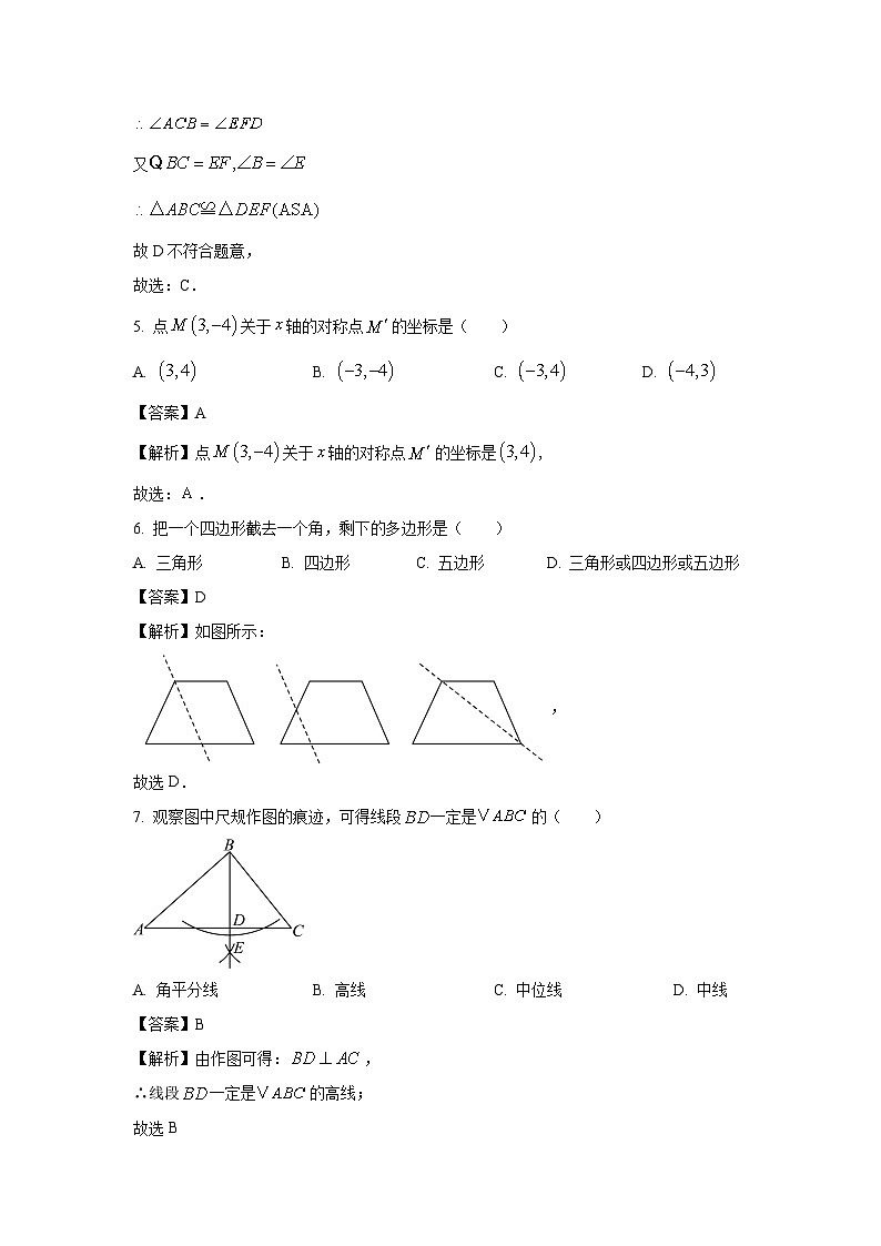 2024~2025学年山东省滨州市无棣县八年级(上)期中考试(B)数学试卷(解析版)第3页