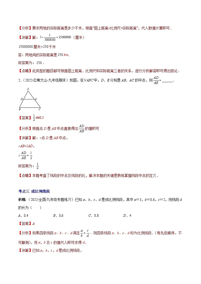 北师大版数学九上期末重难点培优训练专题09 成比例线段、平行线分线段成比例(解析版)第3页