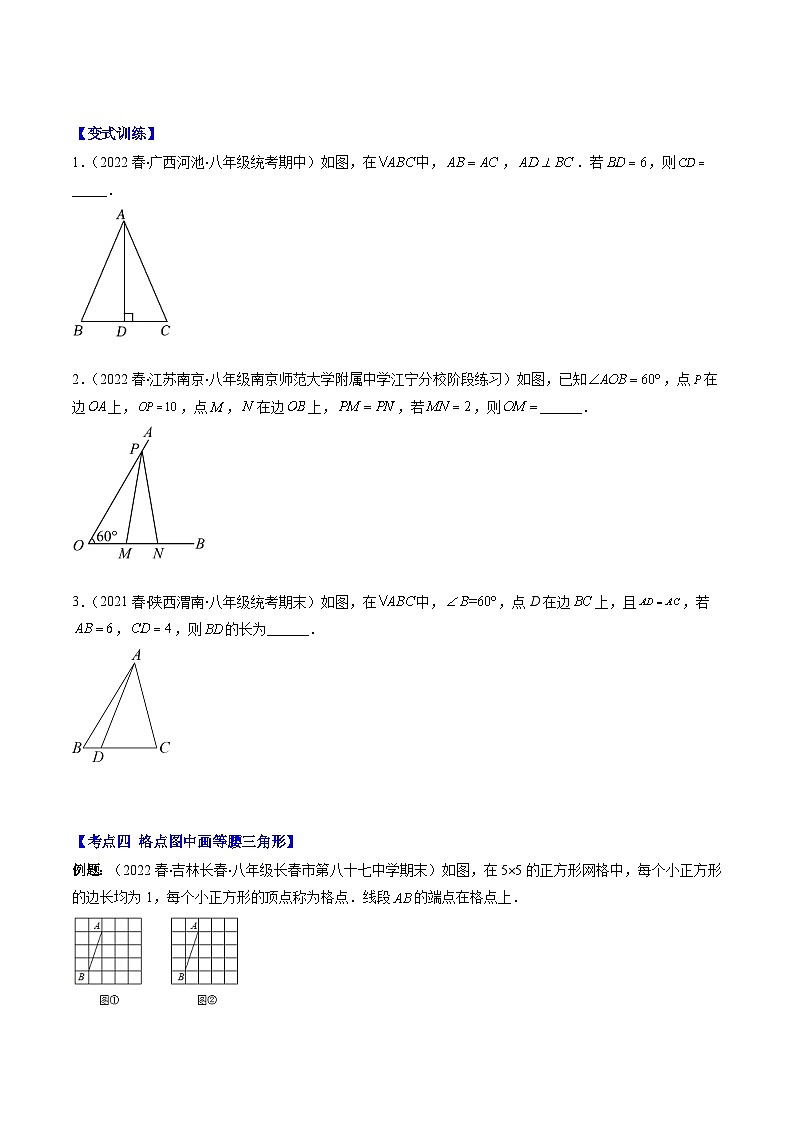 北师大版数学八下期末重难点培优训练专题01 等腰三角形的定义 性质与判定(解析版)第3页