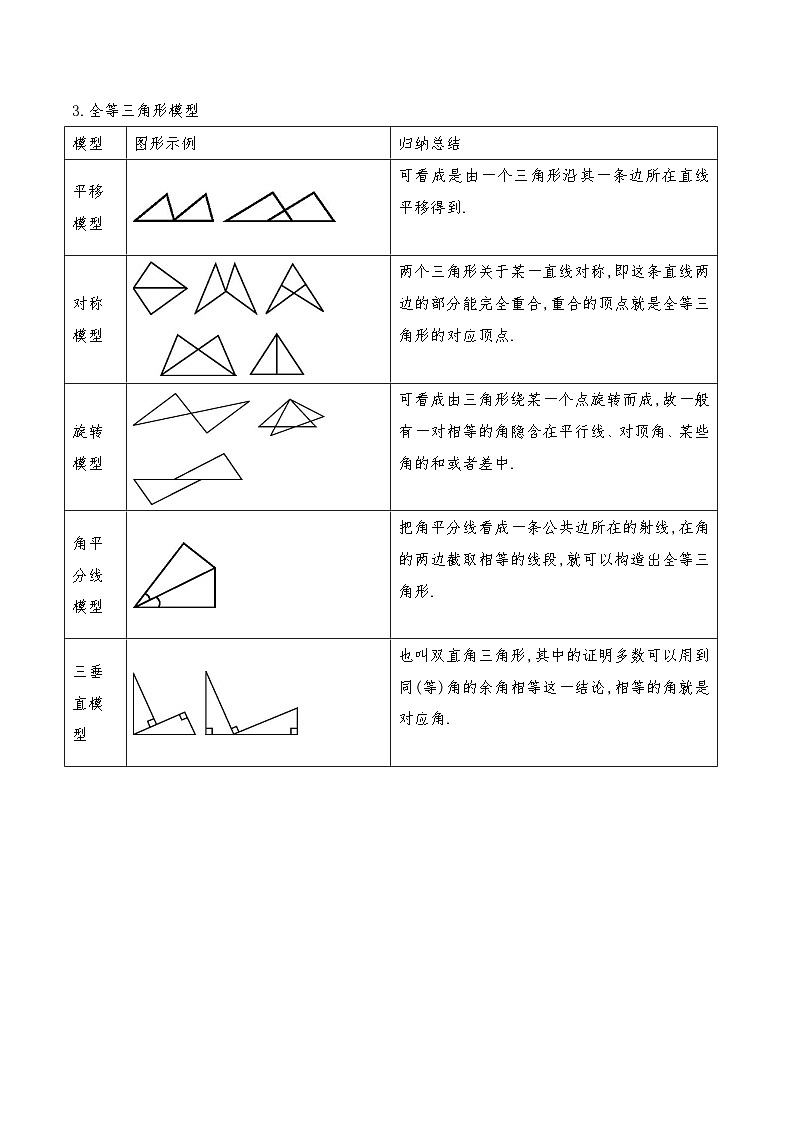 (通用版)中考数学一轮复习精讲精练第3章第3讲 全等三角形（原卷版）第2页