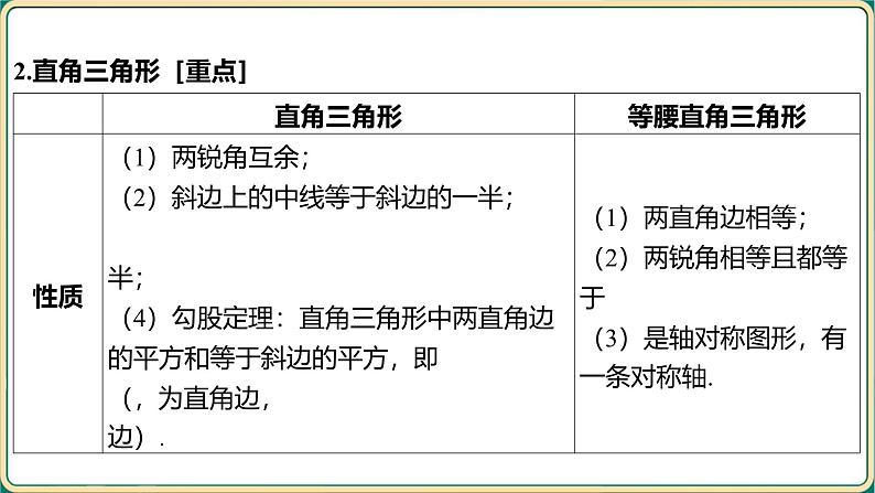 2025年九年级中考数学一轮复习课件  -第四章 三角形-第四节 等腰三角形与直角三角形第7页