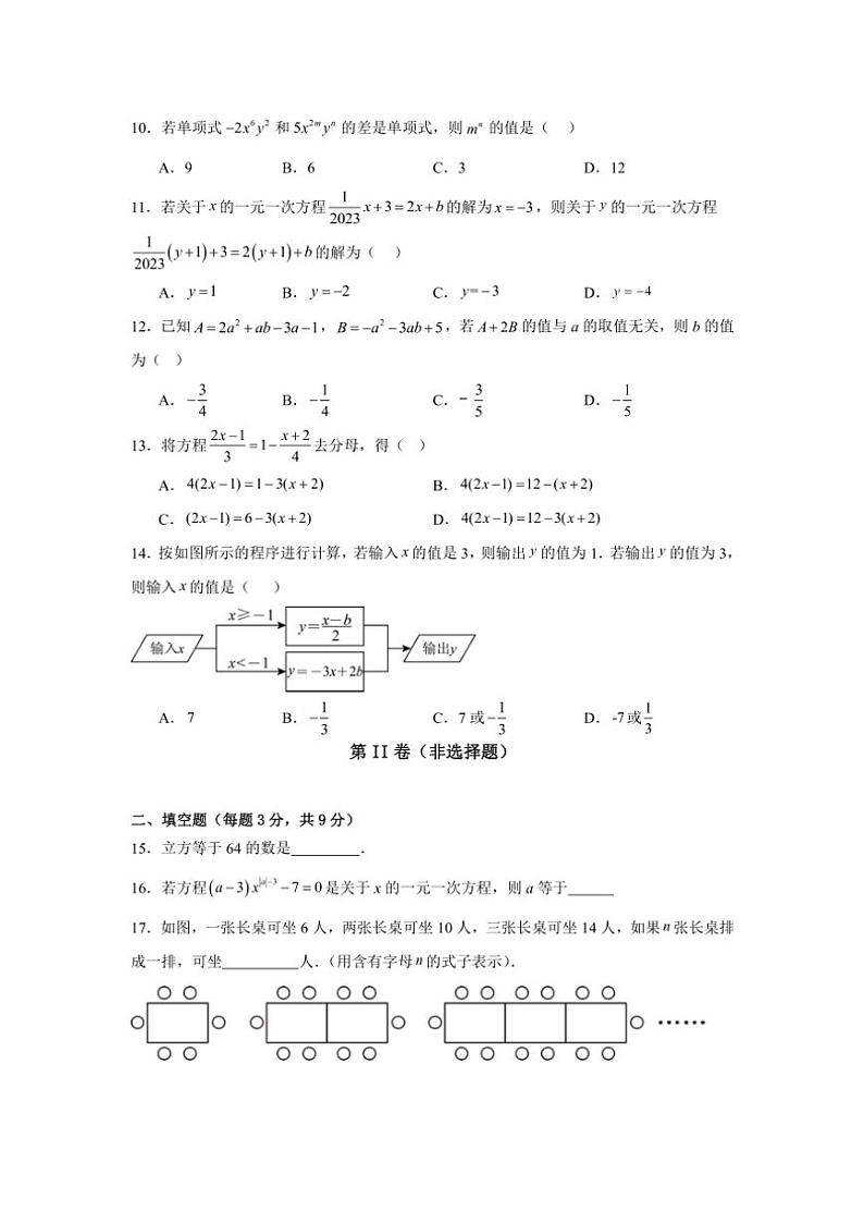 2024～2025学年河北省邯郸市魏县多校七年级(上)12月月考数学试卷(含答案)第2页