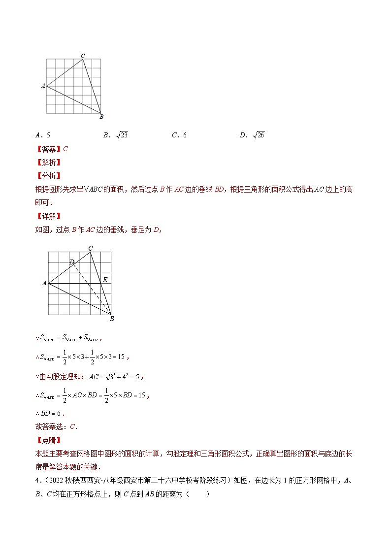 人教版数学八下期末重难点培优训练专题07 解题技巧专题：勾股定理与面积、网格、折叠问题（解析版）第3页