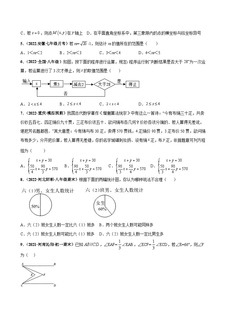 人教版数学七下期末押题测试卷（二）（原卷版）第2页