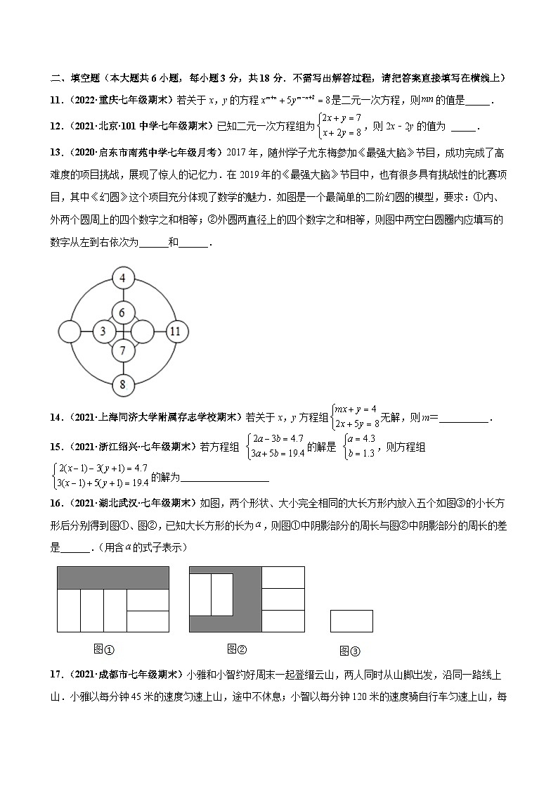 人教版数学七下第八章 二元一次方程组 章末检测卷（原卷版）第3页