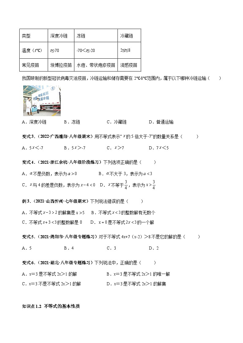 人教版数学七下高频考点突破练习专题01 不等式与不等式组（原卷版）第2页