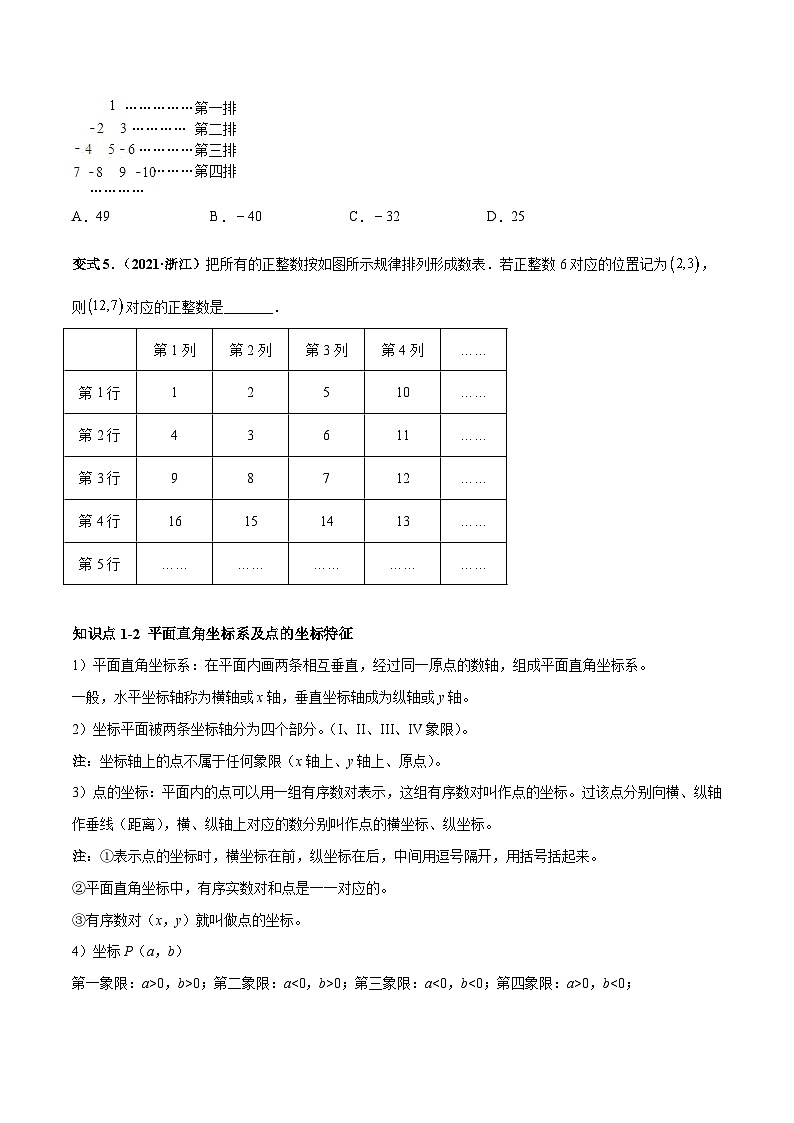 人教版数学七下高频考点突破练习专题01 平面直角坐标系（原卷版）第3页