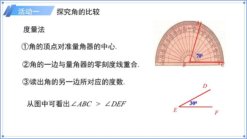 2024-2025学年七年级上册数学人教版（2024）6.3.2角的比较与运算（第1课时）课件第5页