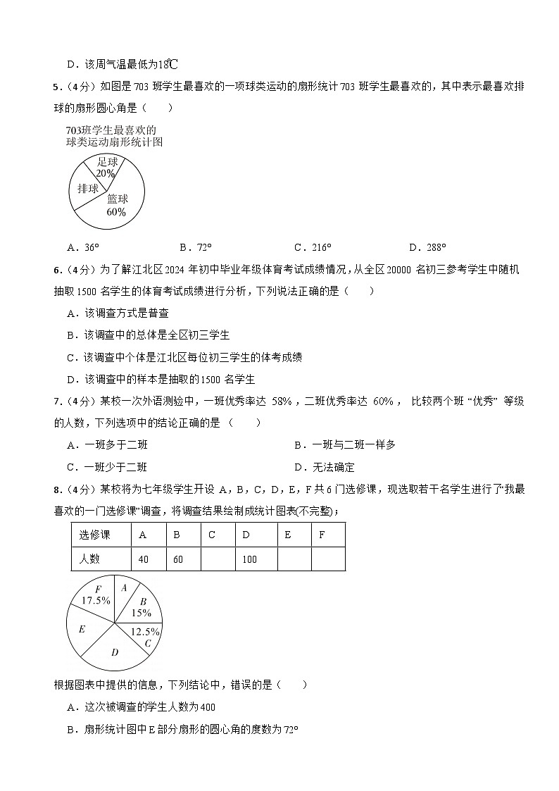沪科版（2024新版）七年级数学上册第5章数据的收集与整理单元测试卷（含答案解析）第2页