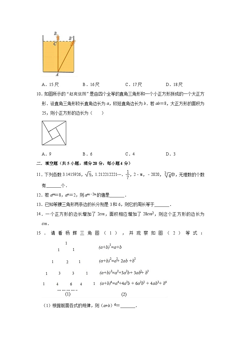 华东师大版八年级上册数学期末复习试卷（有答案）第3页