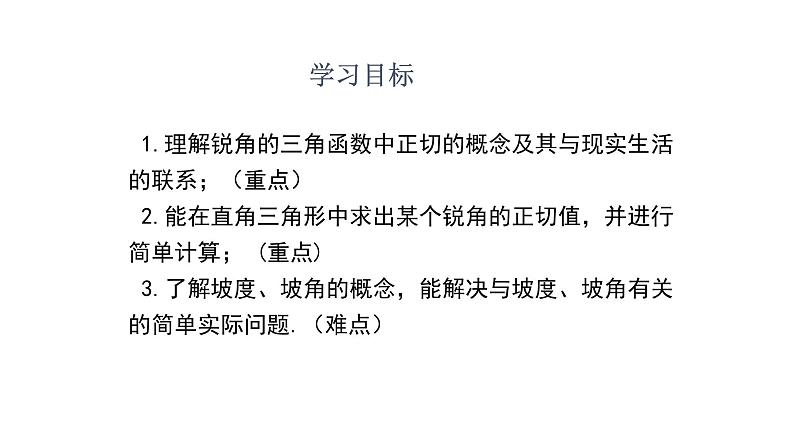 1.1 锐角三角函数（1）北师大版数学九年级下册课件第2页