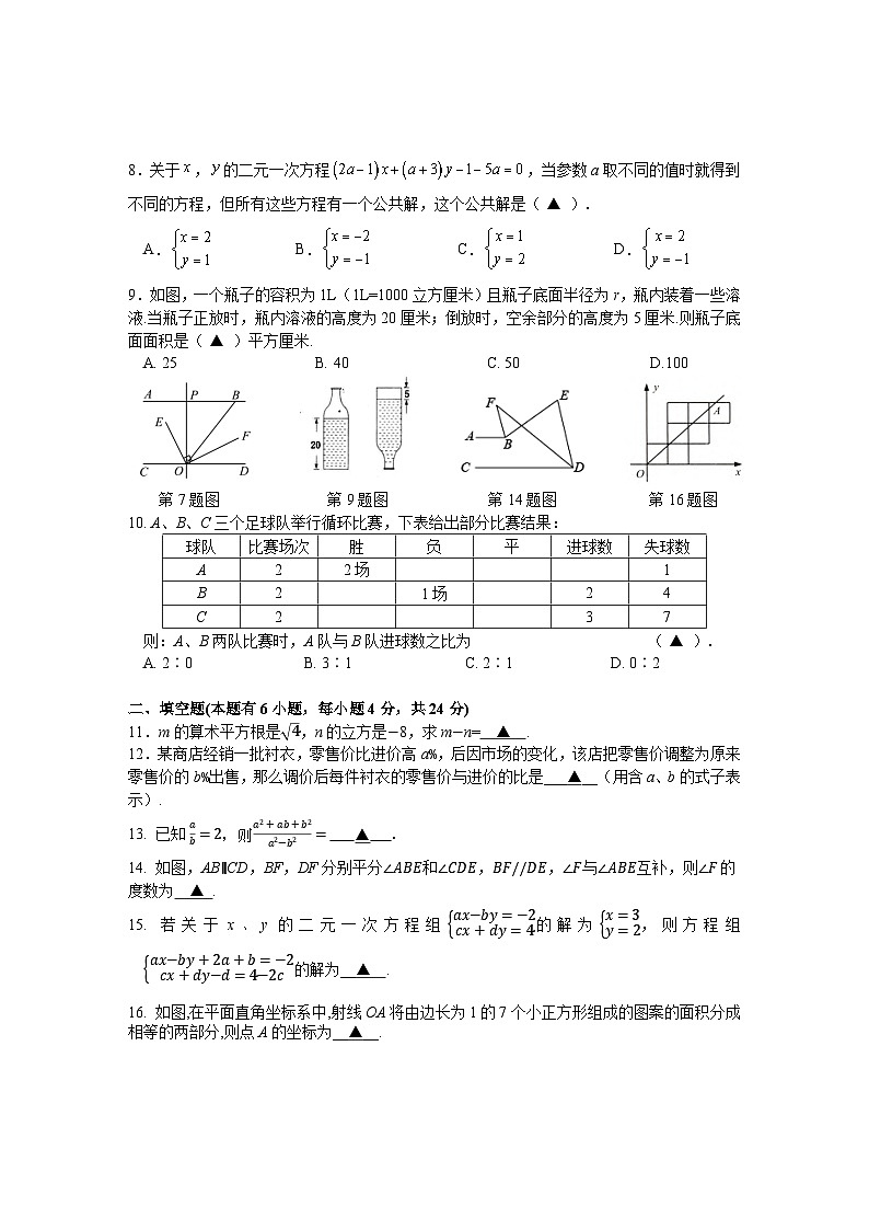 人教版2023学年七年级数学学能测试试卷第2页