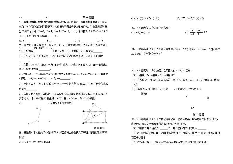 山东省德州市武城县2023-2024学年七年级上学期期末考试数学试卷(含解析)第2页