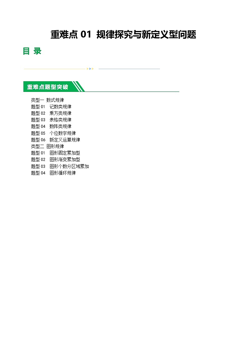 重难点01 规律探究与新定义型问题（2类型+10题型）（原卷版）第1页