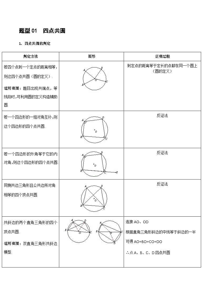 重难点12 与圆相关的6种模型（四点共圆、圆幂定理、垂径定理、定弦定角、定角定高、阿基米德折弦定理）（原卷版）第3页