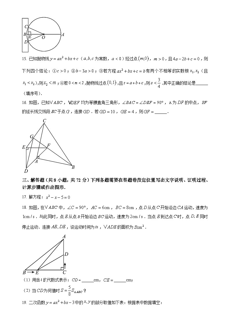 湖北省武汉市江汉区2024-2025学年九年级上学期11月期中考试数学试题（原卷版）-A4第3页