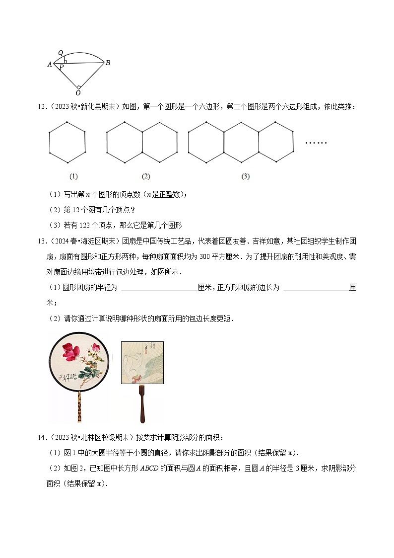 2024-2025学年上学期初中数学北师大版（2024）七年级期末必刷常考题之多边形和圆的初步认识练习第3页