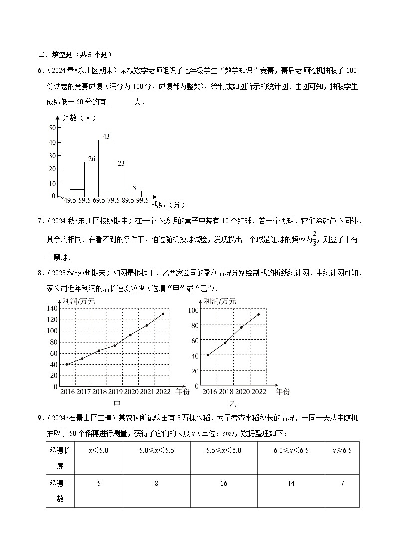 2024-2025学年上学期初中数学北师大版（2024）七年级期末必刷常考题之数据的表示练习第3页
