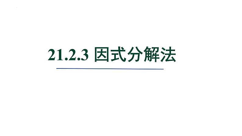 21.2.3 因式分解法 课件-第1页