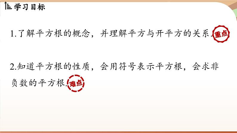 人教版数学（2024）七年级下册--8.1 平方根课时1（课件）第3页