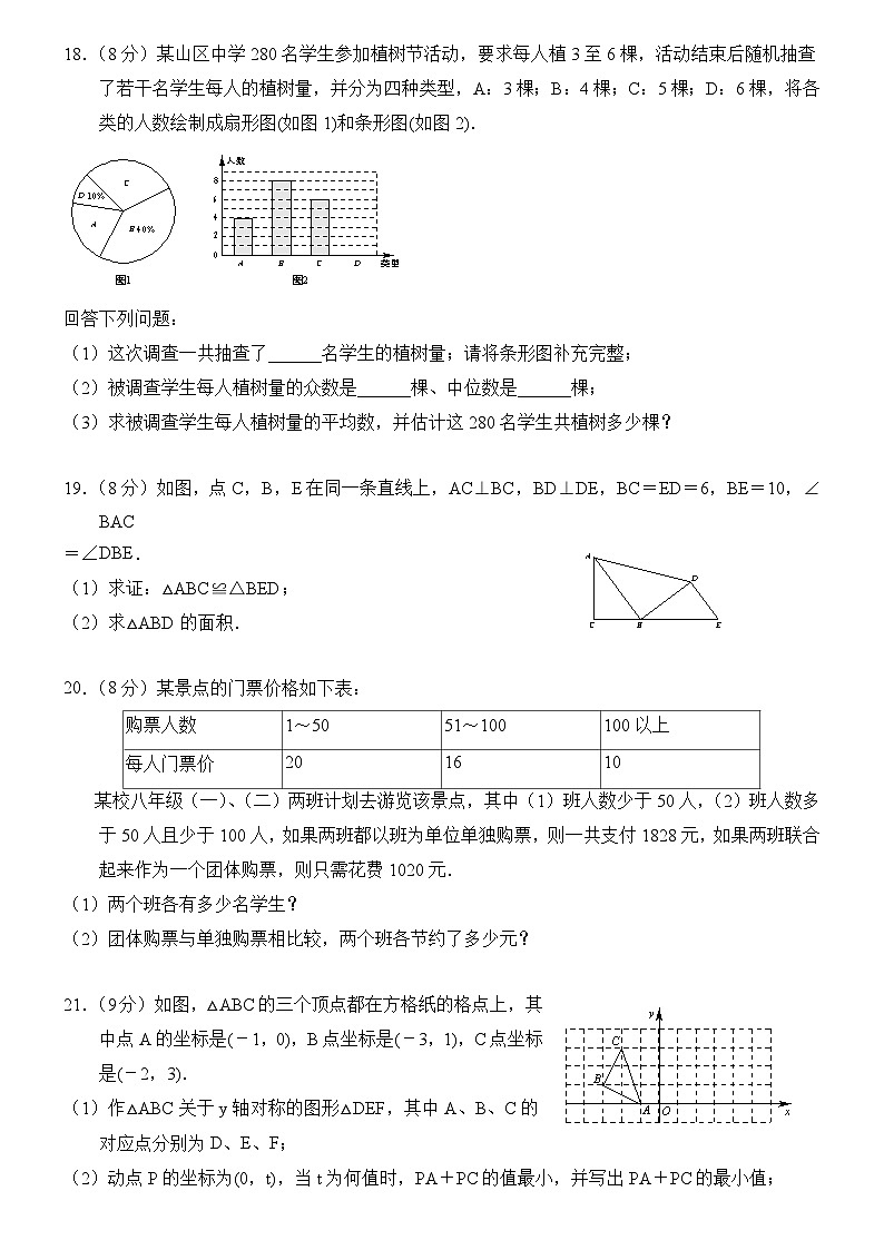 北师大版八年级上册数学期末考试复习卷(2)及答案第3页