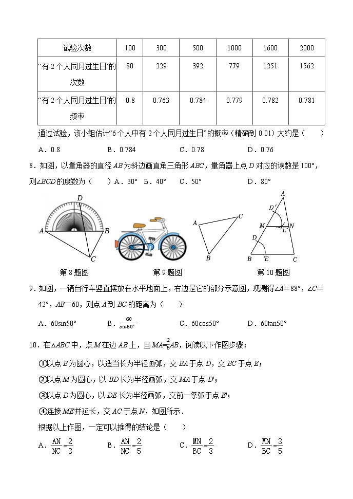 辽宁省大连市嘉汇中学2024-2025学年九年级上学期12月月考数学试题第2页
