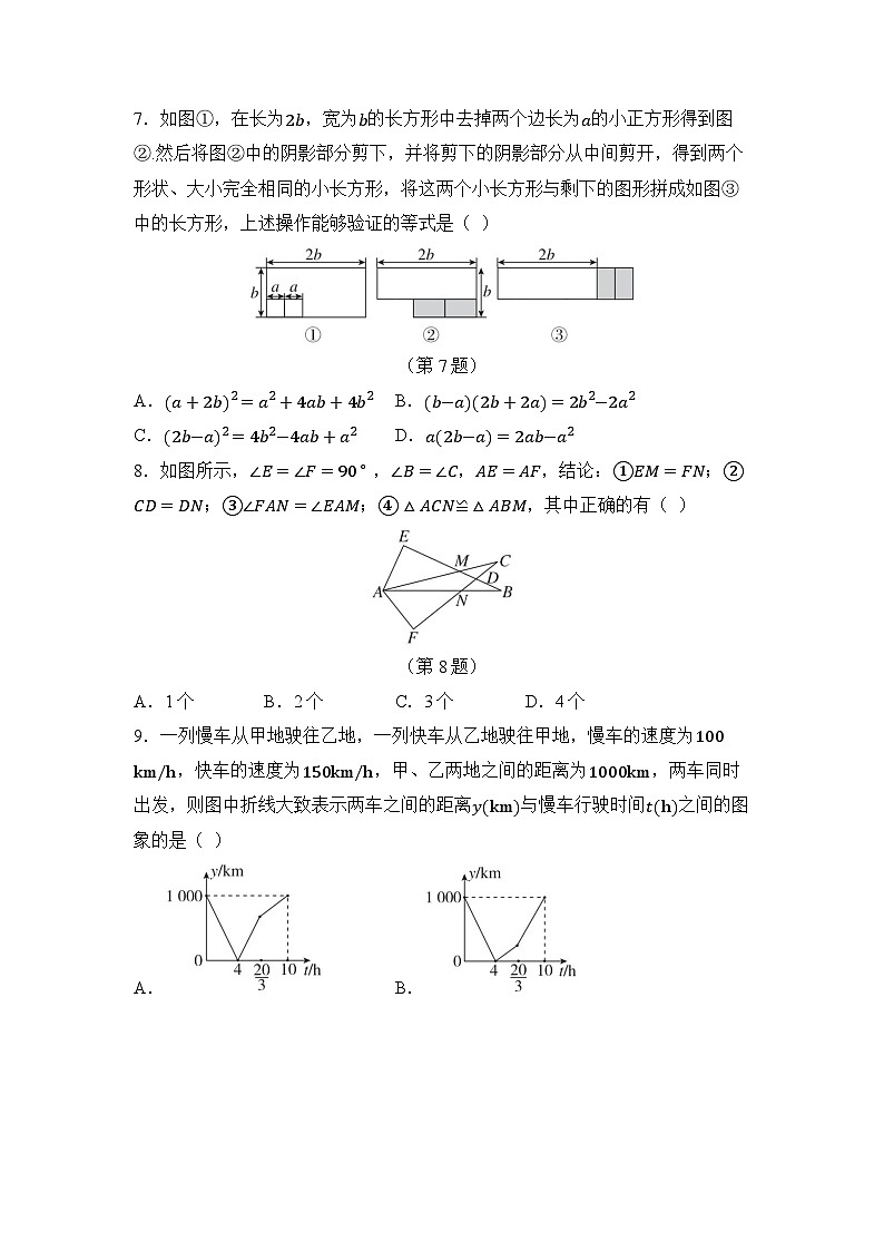期末综合测试卷（试卷） -2024-2025学年北师大版七年级数学下册第2页