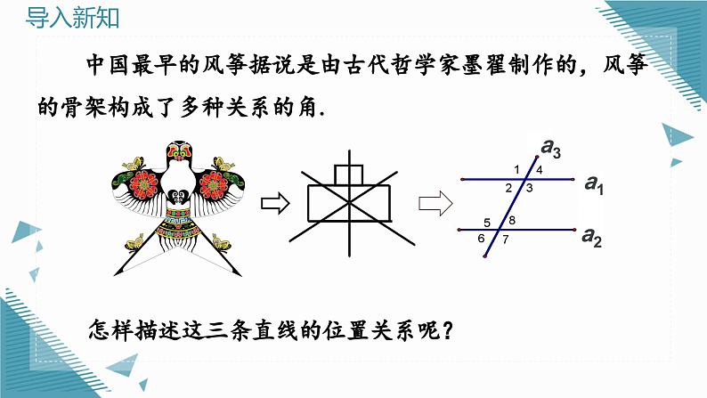 人教版初中数学  七年级下册7.1.3 两条直线被第三条直线所截  课件第3页