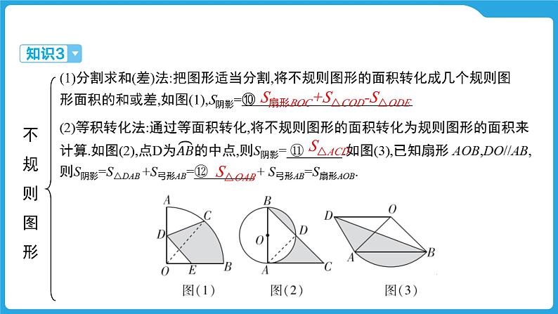 2025年九年级中考数学一轮复习课件 --第六章  圆  与圆有关的计算第6页